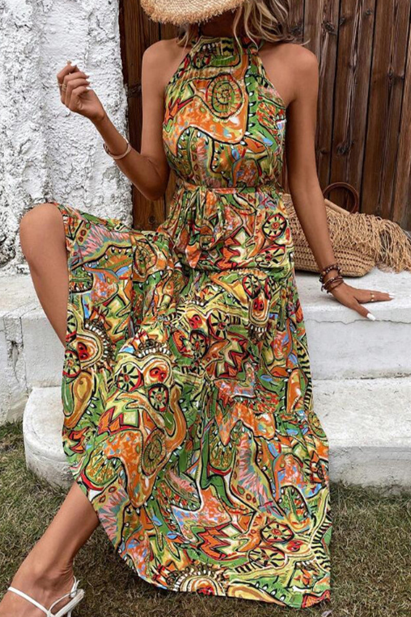 Kaynafashions - Bohemian Floral Patchwork Printed Dress Dresses