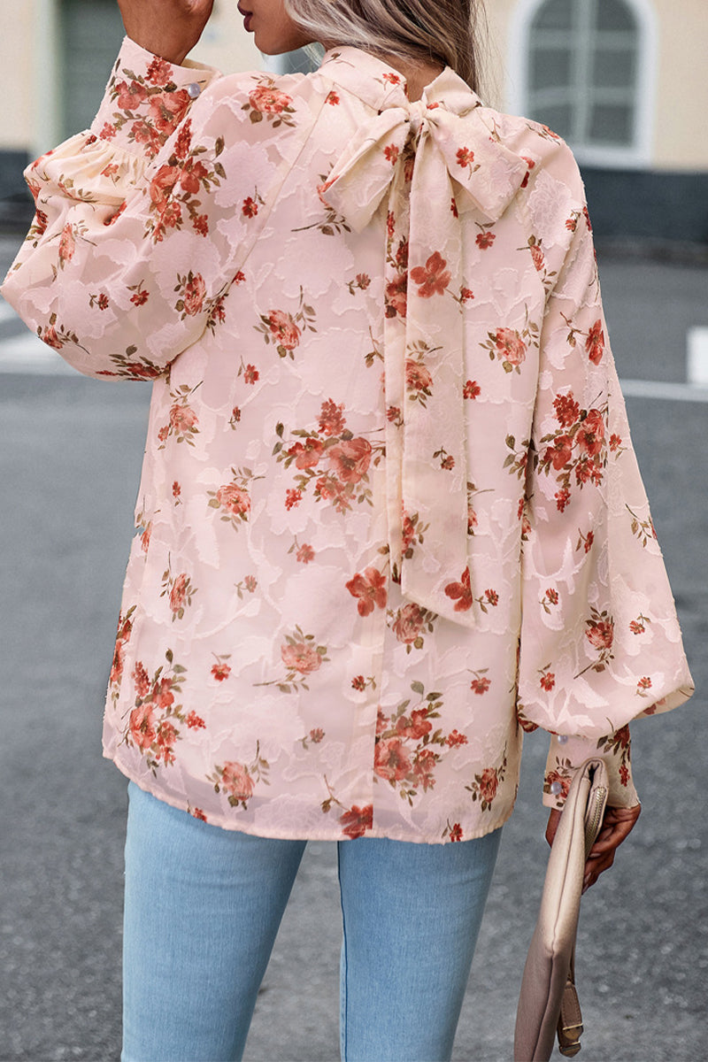 Kaynafashions - Elegant Floral Bandage Half A Turtleneck Tops