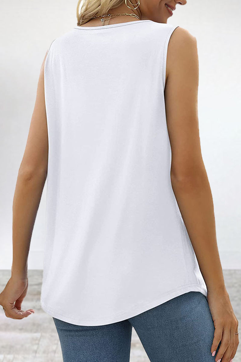 Kaynafashions - Casual Street Solid Fold Square Collar Tops
