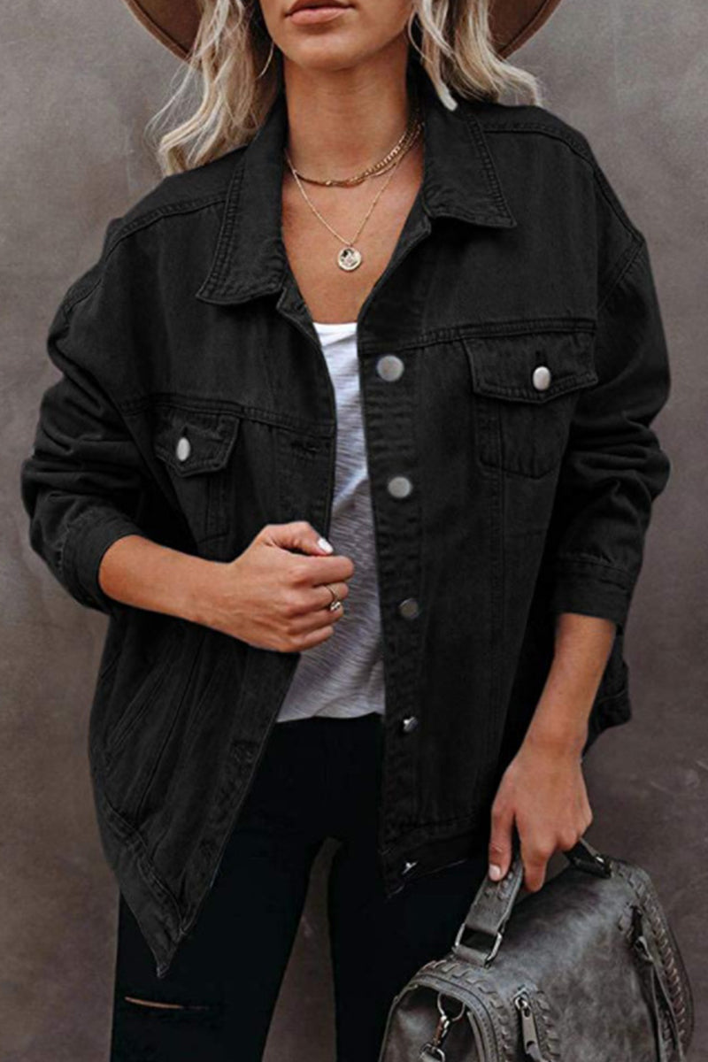 Kaynafashions - Casual Street Solid Patchwork Turndown Collar Outerwear