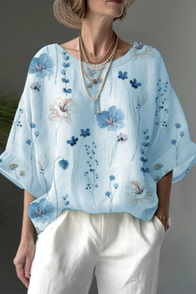 Kaynafashions - Casual Floral O Neck T-Shirts