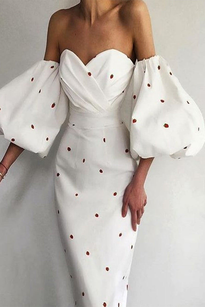 Kaynafashions - Sexy Elegant Print Patchwork Off the Shoulder Pencil Skirt Dresses