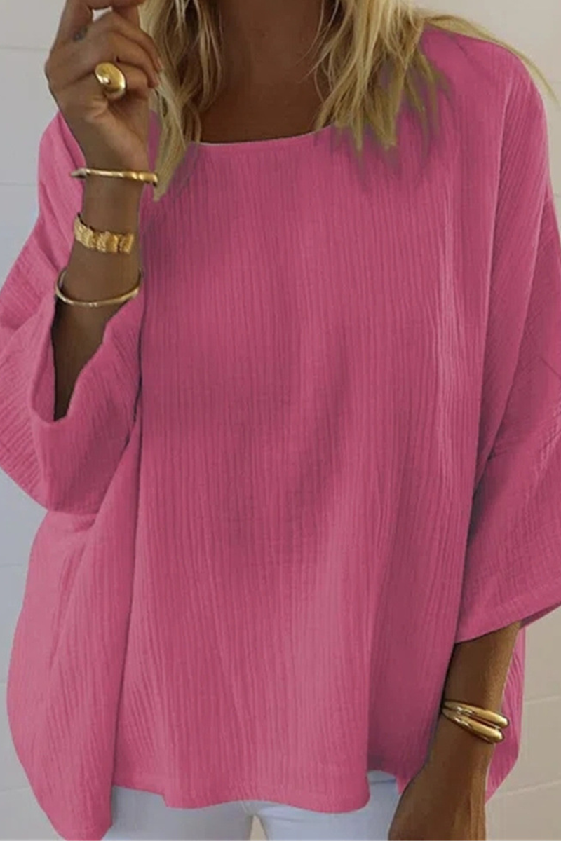 Kaynafashions - Fashion Solid Patchwork O Neck T-Shirts(4 Colors)