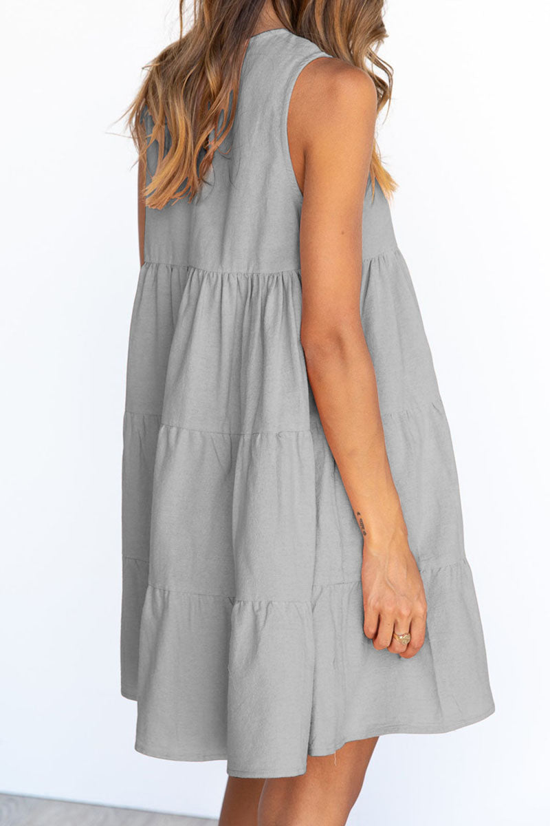 Kaynafashions - Fashion Casual Solid Patchwork O Neck Princess Dresses(6 Colors)