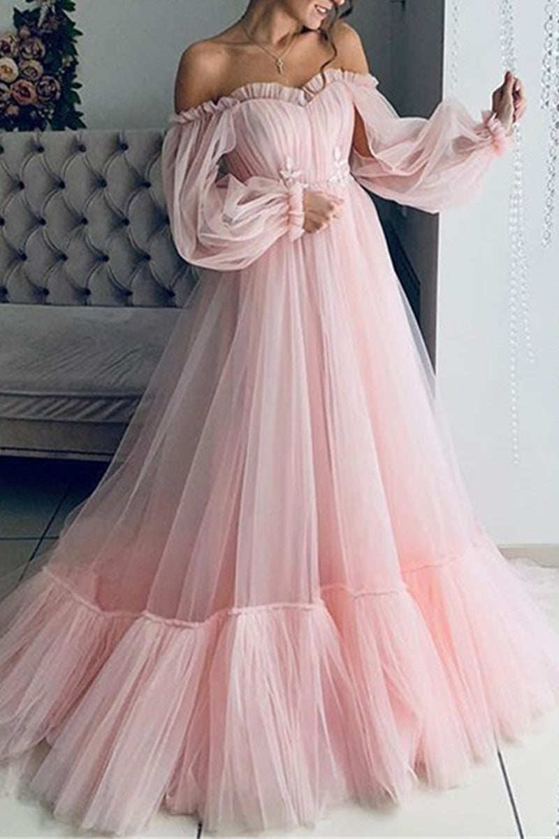 Kaynafashions - Elegant Formal Solid Patchwork Off the Shoulder Evening Dress Dresses(3 Colors)