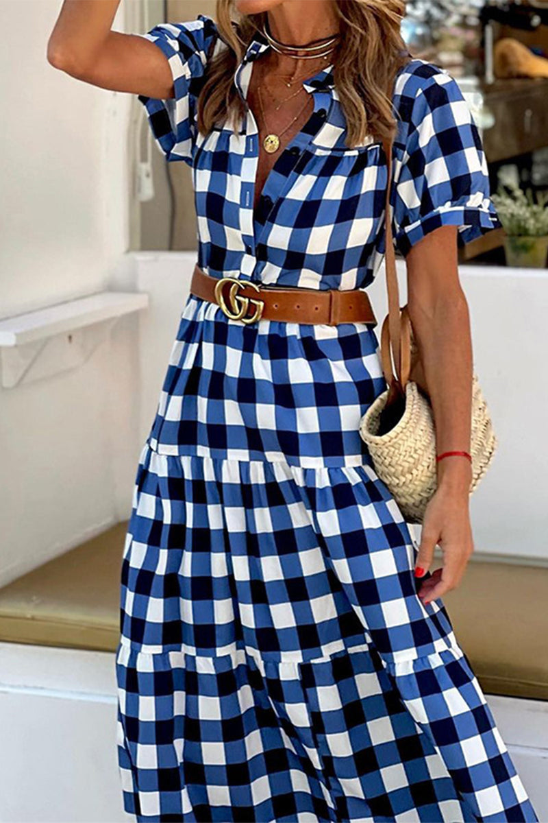 Kaynafashions - Sweet Elegant Plaid Dresses