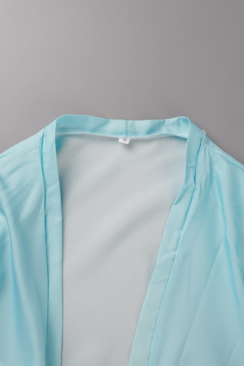 Kaynafashions - Elegant Gradual Change Patchwork Frenulum V Neck Printed Dress Dresses(3 Colors)