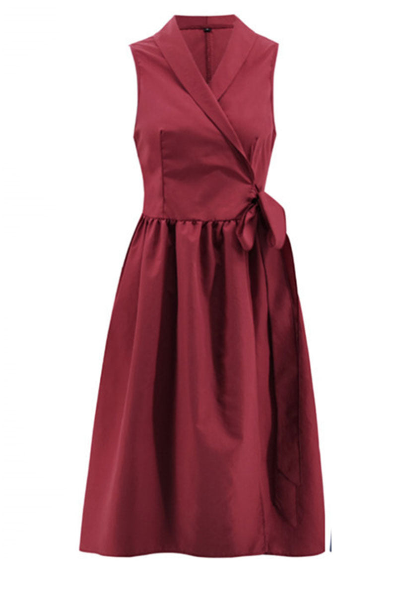 Kaynafashions - Fashion Sexy Solid Frenulum V Neck A Line Dresses(4 colors)