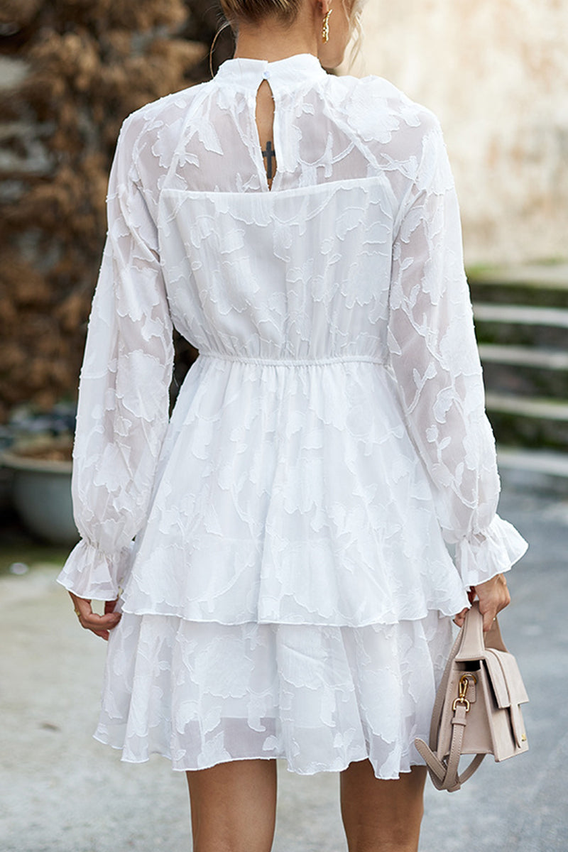 Kaynafashions - Elegant Solid Patchwork O Neck A Line Dresses