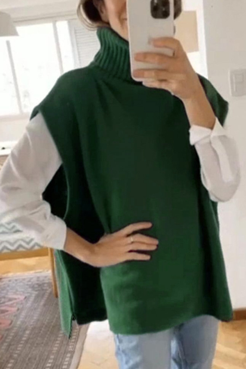 Kaynafashions - Work British Style Solid Patchwork Turtleneck Tops