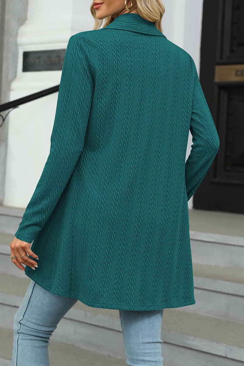 Kaynafashions - Casual Solid Asymmetrical Turndown Collar Tops