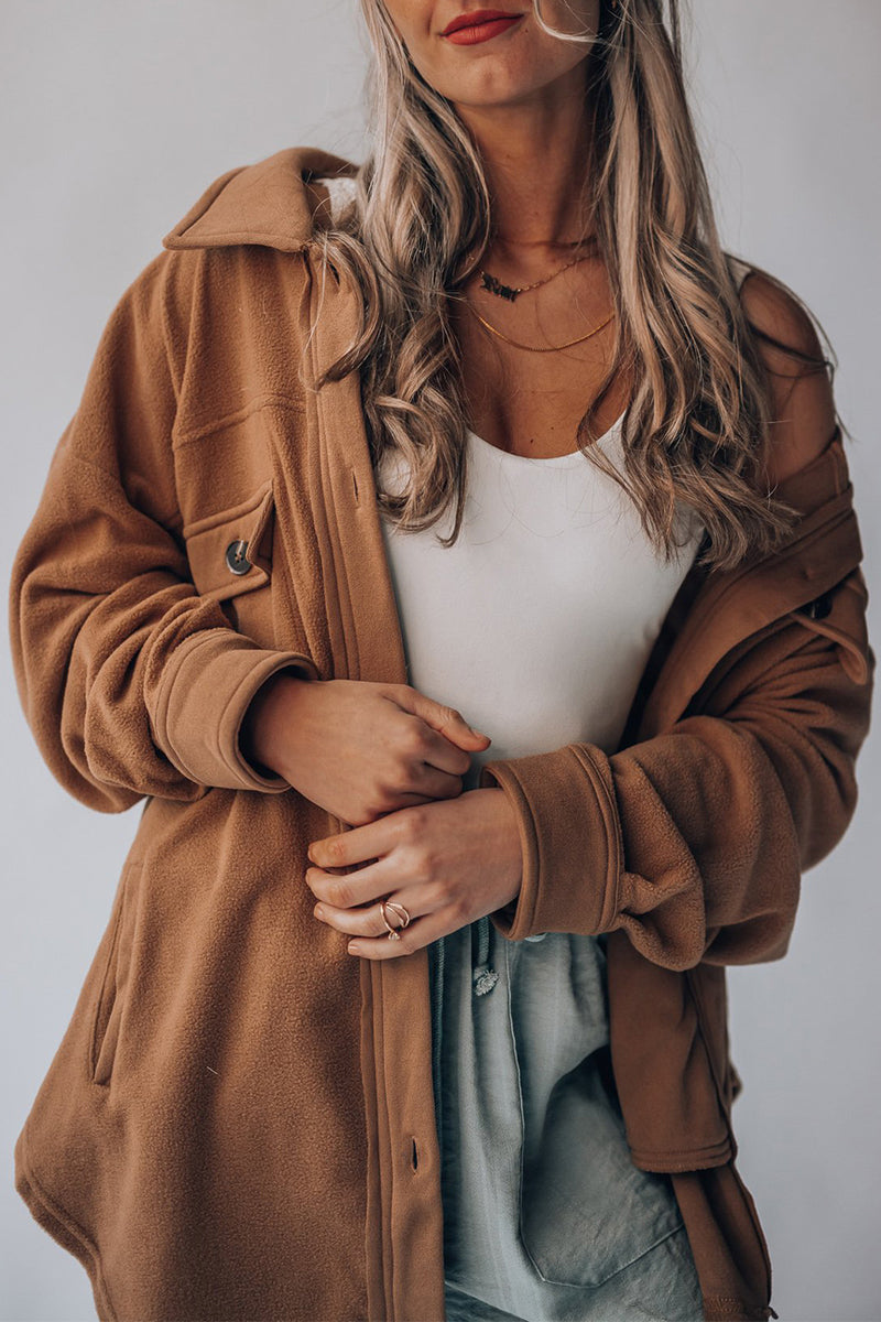 Kaynafashions - Street Solid Patchwork Turndown Collar Outerwear(7 Colors)