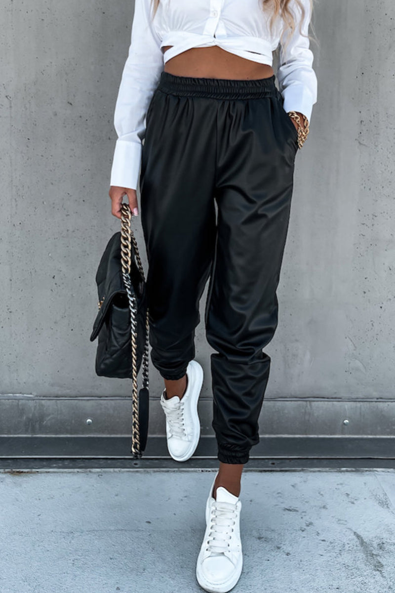 Kaynafashions - Casual Street Regular Mid Waist Harlan Bottoms