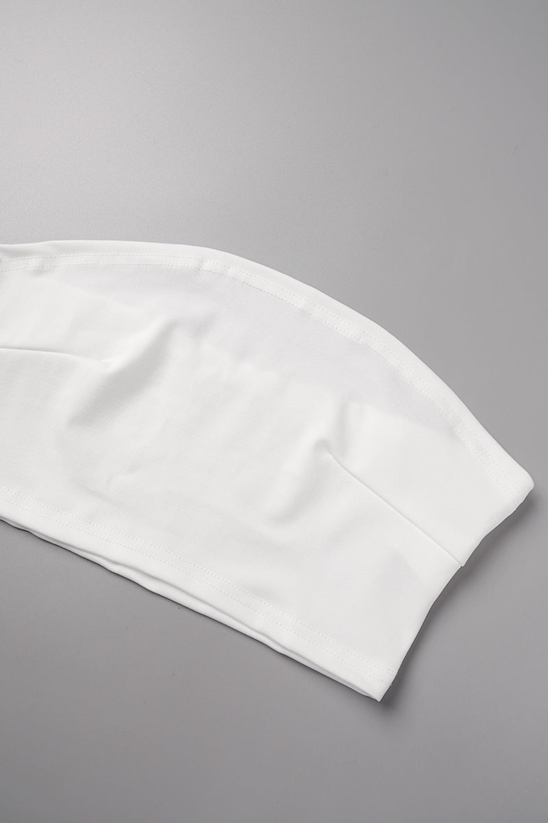 Kaynafashions - Fashion Casual Solid With Belt Strapless Three Pieces(4 colors)