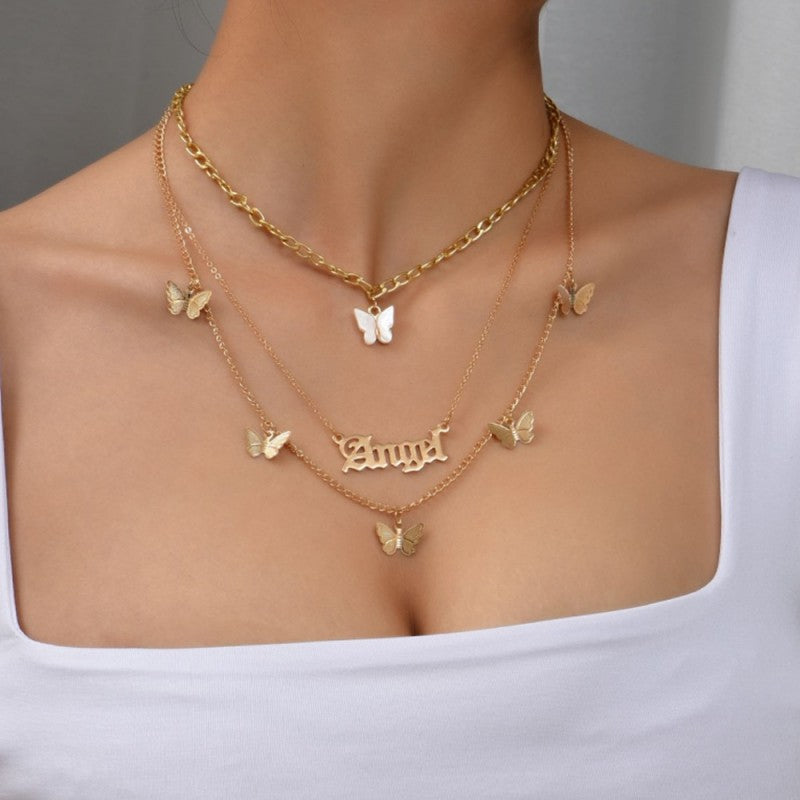 Kaynafashions - Casual Butterfly Patchwork Chains Necklaces