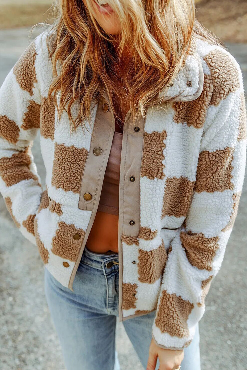 Kaynafashions - Casual Solid Patchwork Turndown Collar Outerwear