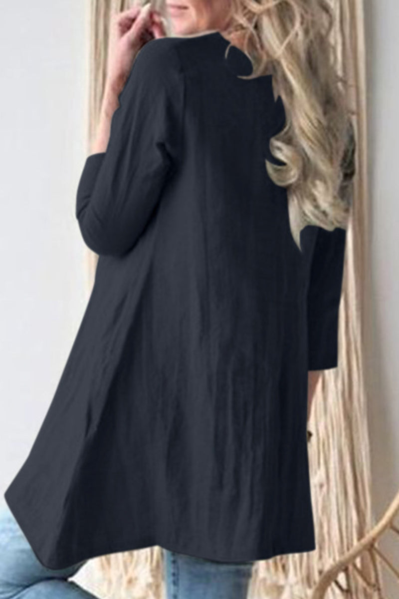 Kaynafashions - Casual Solid Pocket O Neck A Line Dresses