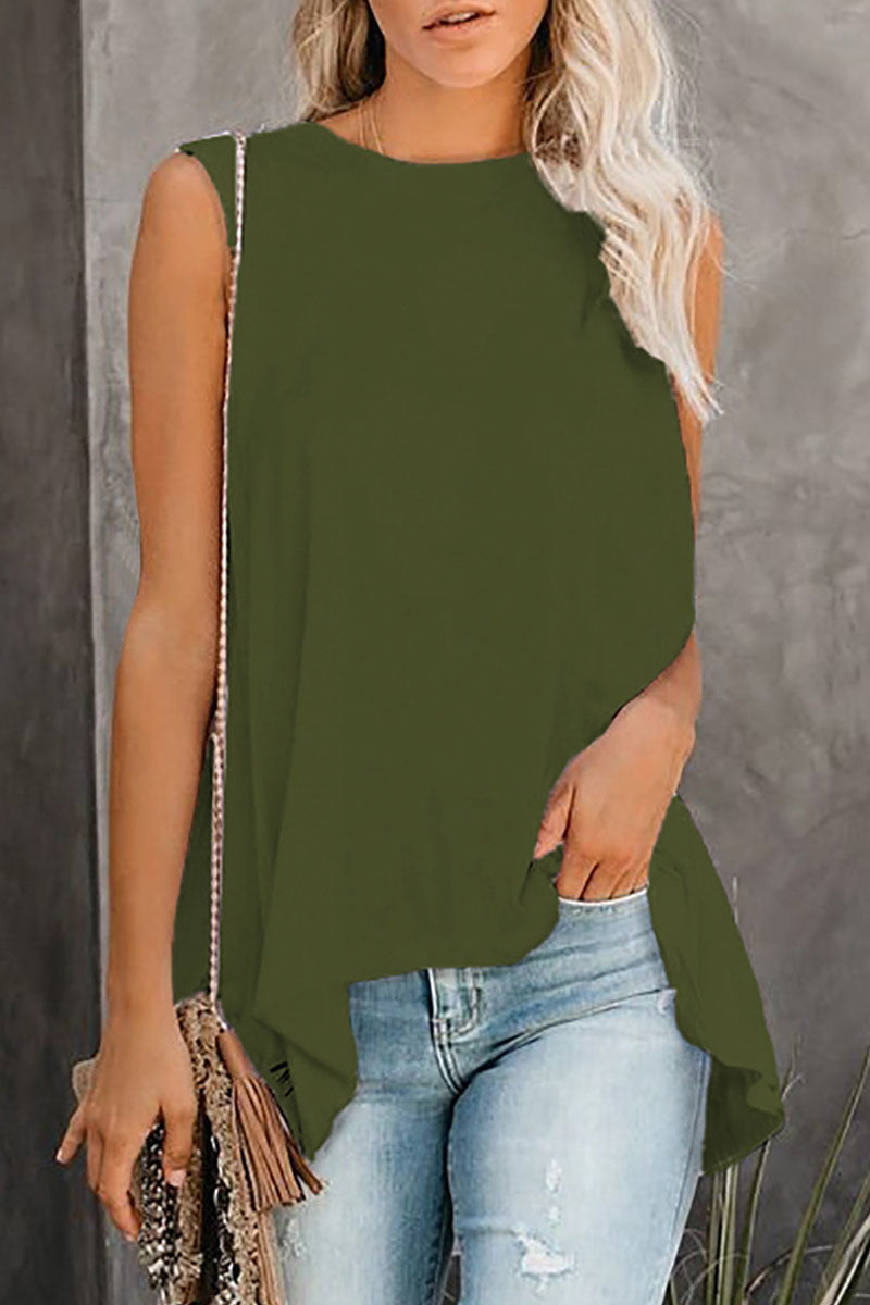 Kaynafashions - Fashion Simplicity Solid O Neck Tops(5 Colors)