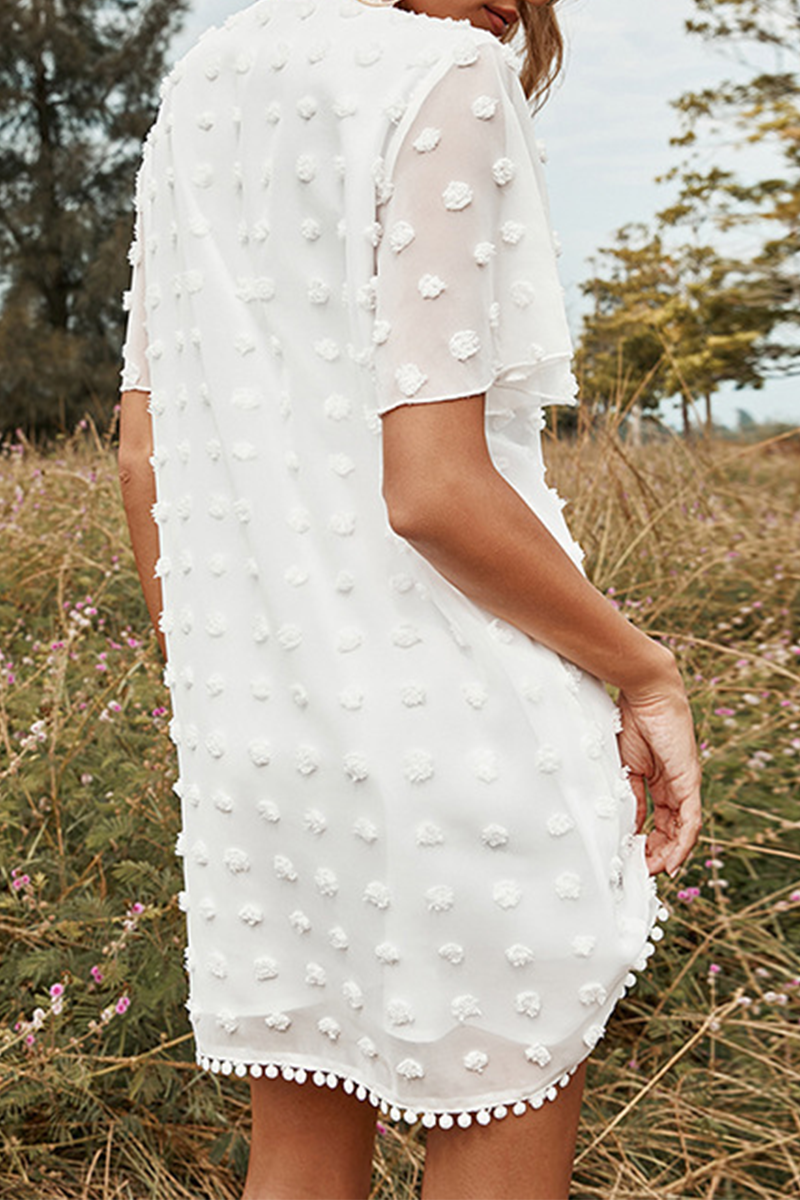 Kaynafashions - Casual Solid Hollowed Out O Neck Trumpet Mermaid Dresses