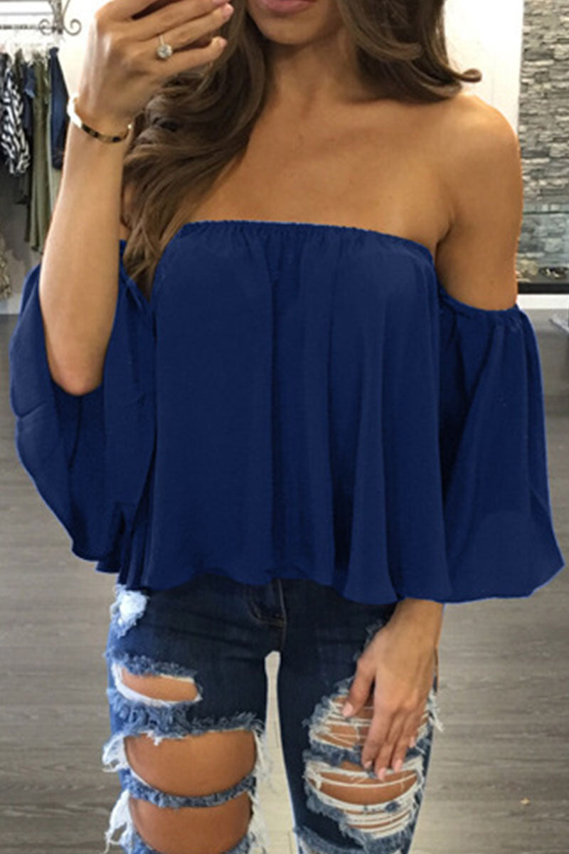 Kaynafashions - Fashion Casual Solid Patchwork Strapless Tops(8 Colors)