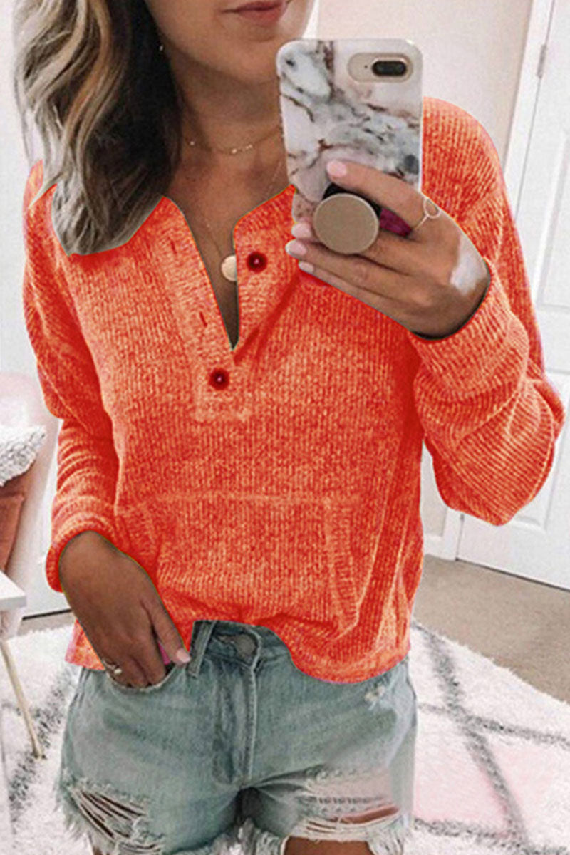 Kaynafashions - Fashion Street Solid Patchwork V Neck Tops(8 colors)