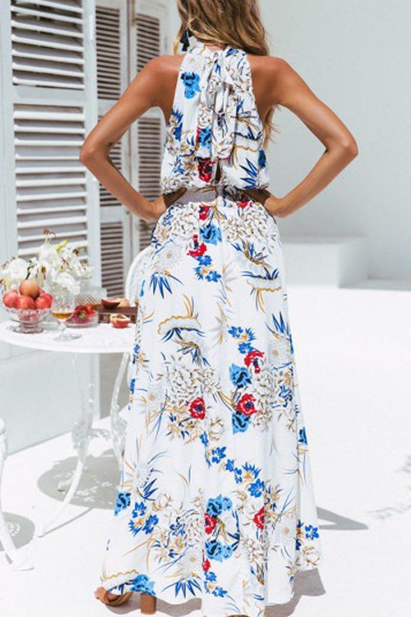 Kaynafashions - Casual Print Patchwork Turtleneck Irregular Dress Dresses