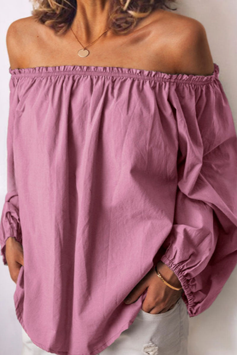 Kaynafashions - Fashion Casual Solid Patchwork Off the Shoulder Tops