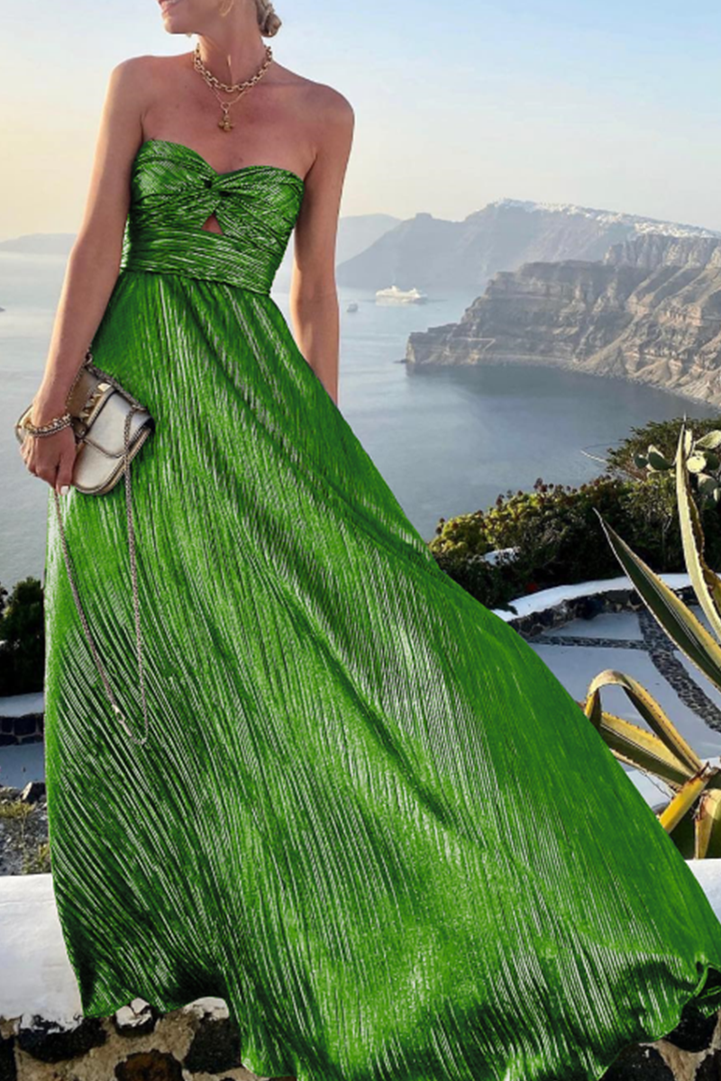 Kaynafashions - Fashion Solid Hollowed Out Strapless Cake Skirt Dresses(7 Colors)