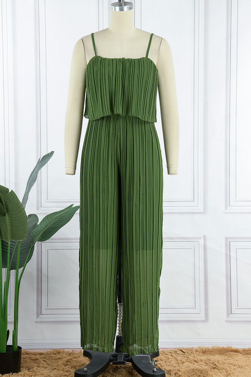 Kaynafashions - Casual Simplicity Solid Fold Strapless Loose Jumpsuits(3 Colors)