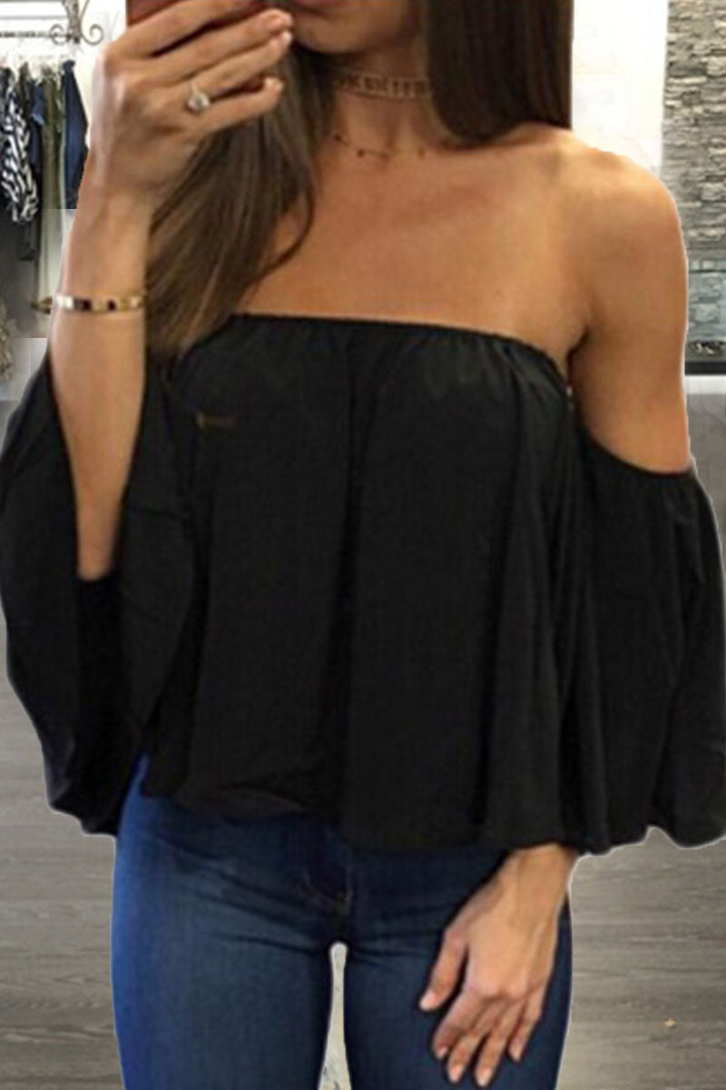 Kaynafashions - Fashion Casual Solid Patchwork Strapless Tops(8 Colors)