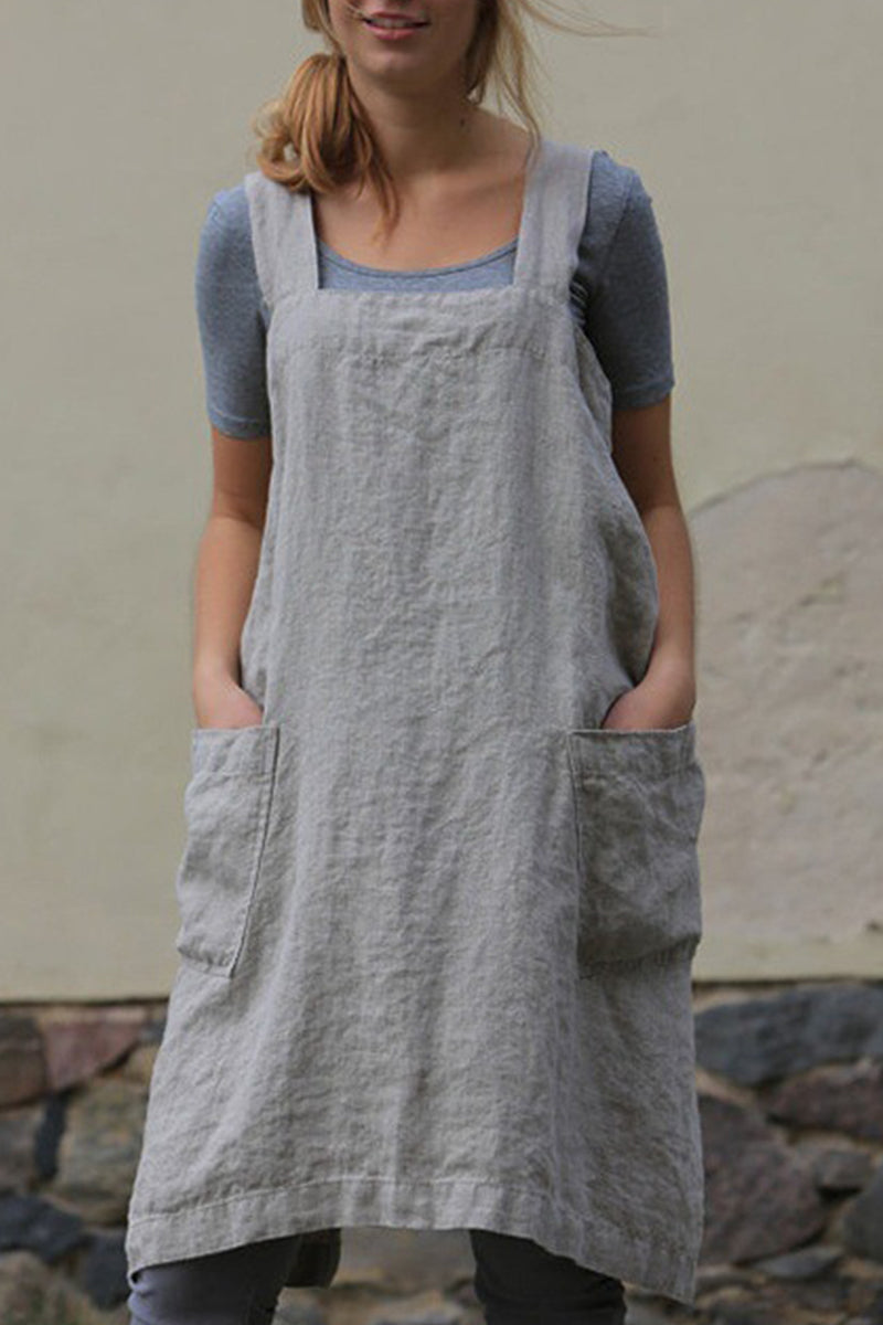 Kaynafashions - Casual Daily Solid Pocket Square Collar Irregular Dress Dresses(6 Colors)