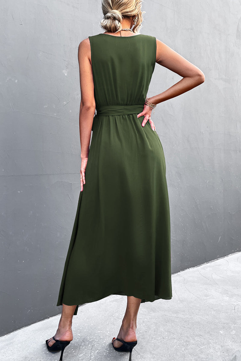 Kaynafashions - Sexy Solid Slit V Neck One Step Skirt Dresses(5 Colors)