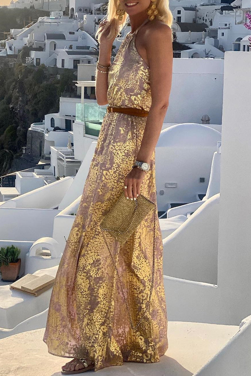 Kaynafashions - Elegant Vacation Backless Without Belt Halter A Line Dresses(6 Colors)