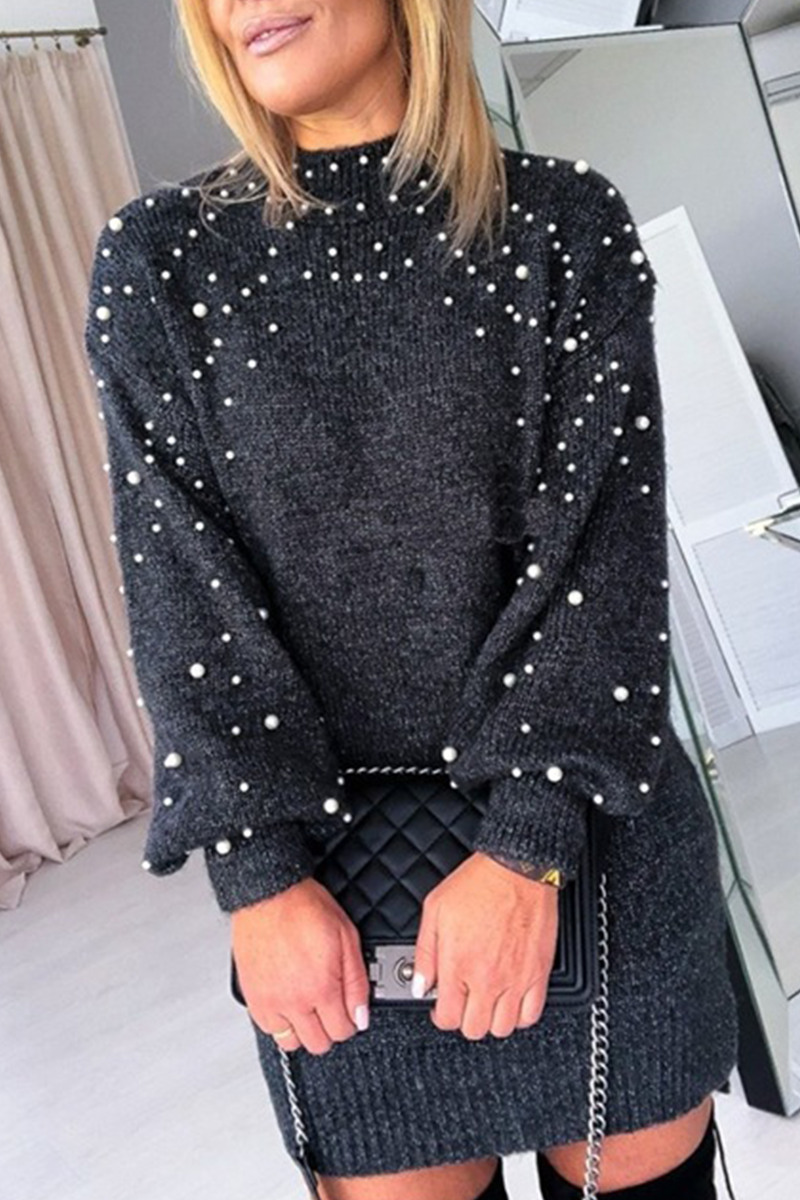 Kaynafashions - Casual Patchwork Hot Drill O Neck Straight Dresses(4 Colors)