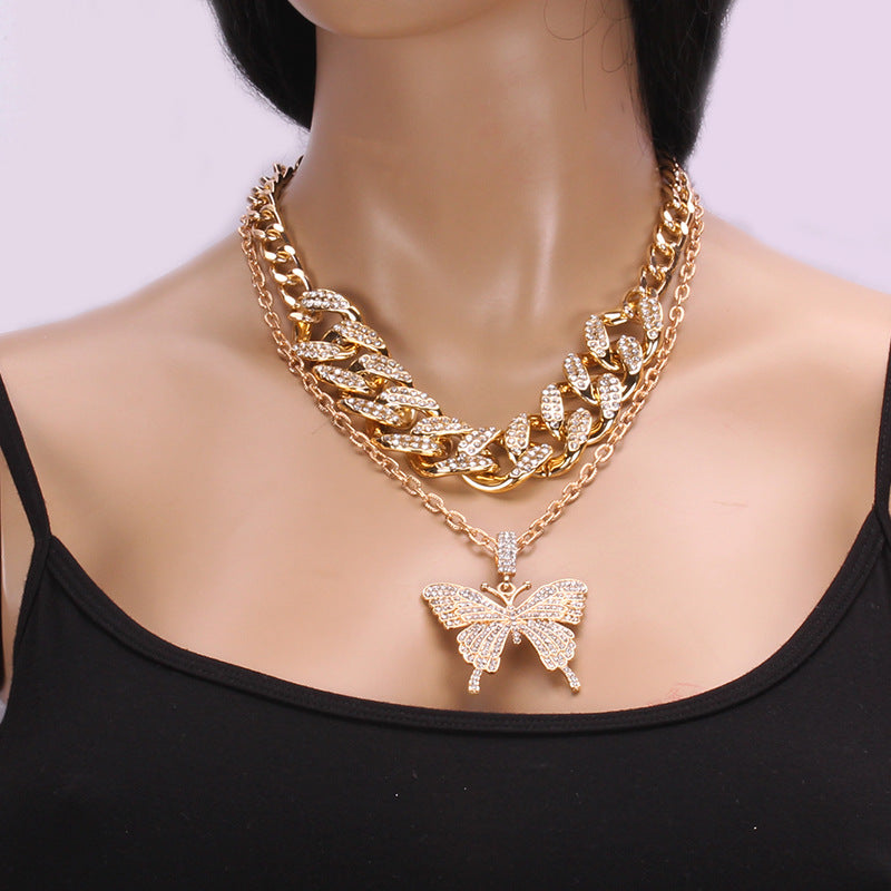 Kaynafashions - Cuba Chain Large Butterfly Necklace