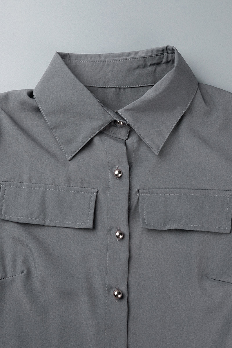 Kaynafashions - Casual Daily Solid Frenulum With Belt Turndown Collar Regular Jumpsuits(10 Colors)