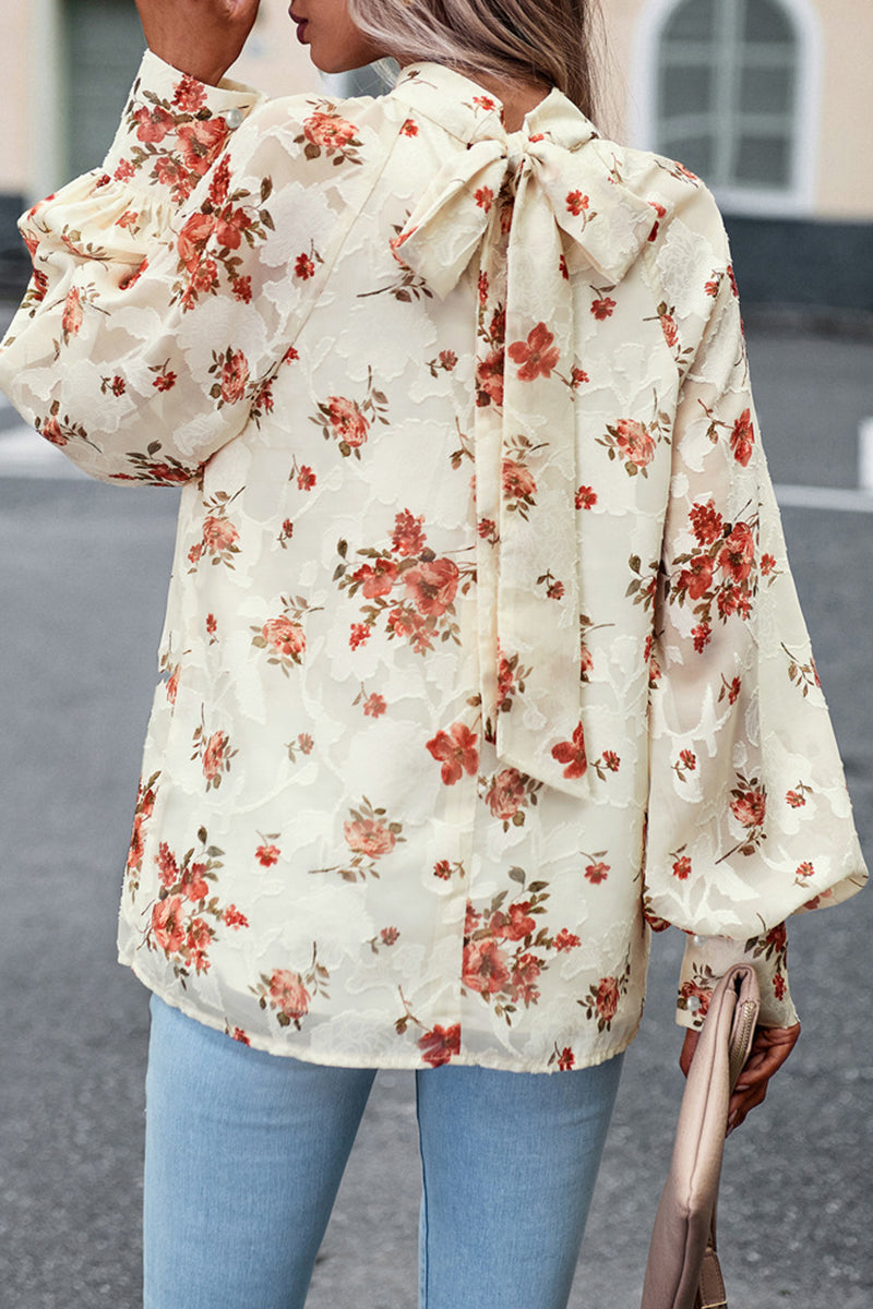 Kaynafashions - Elegant Floral Bandage Half A Turtleneck Tops
