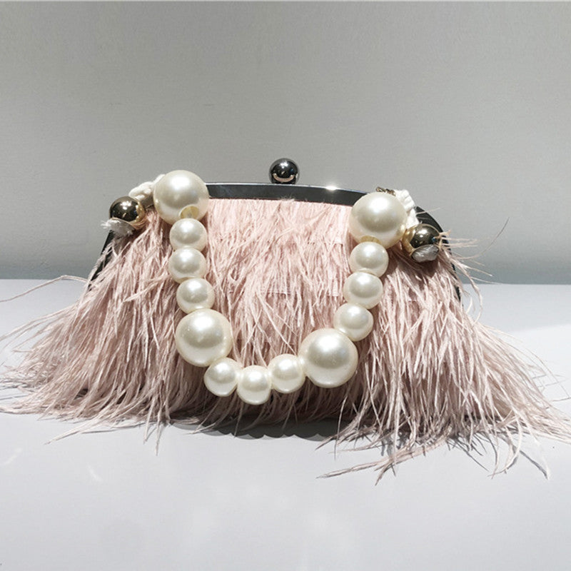Kaynafashions - Daily Party Patchwork Feathers Pearl Bags