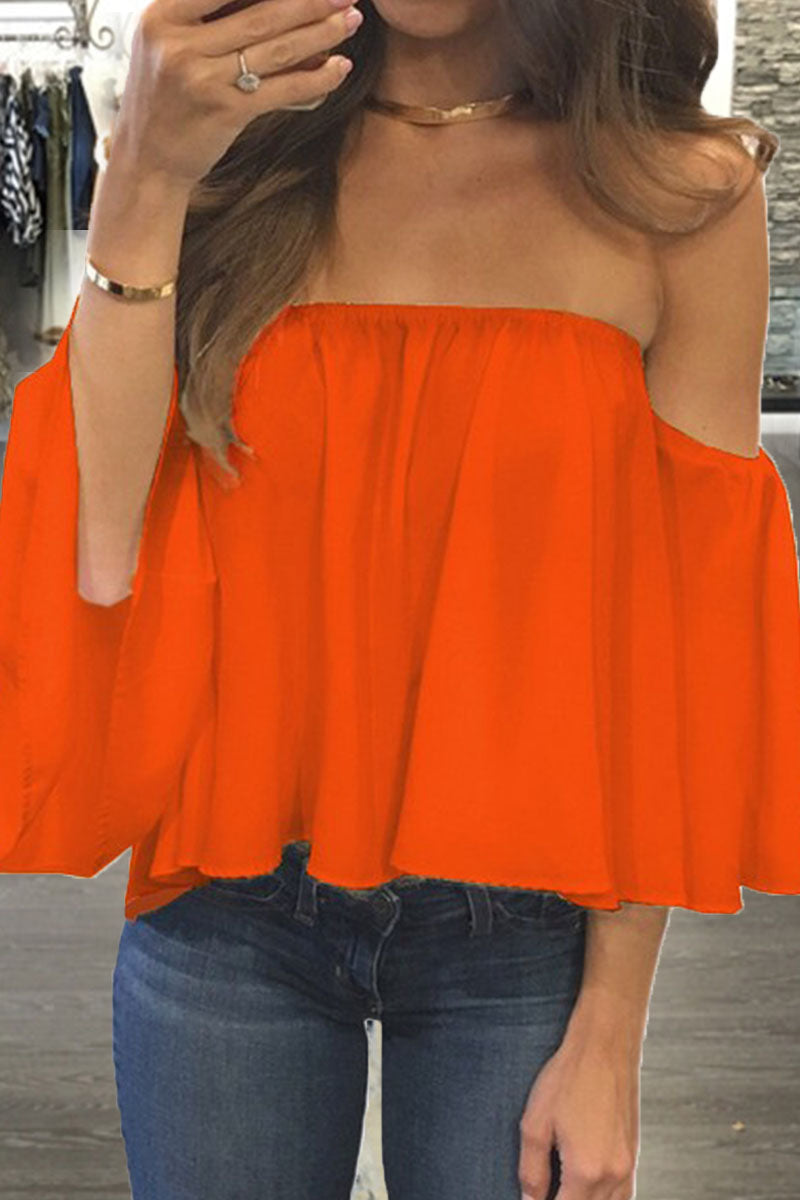 Kaynafashions - Fashion Casual Solid Patchwork Strapless Tops(8 Colors)