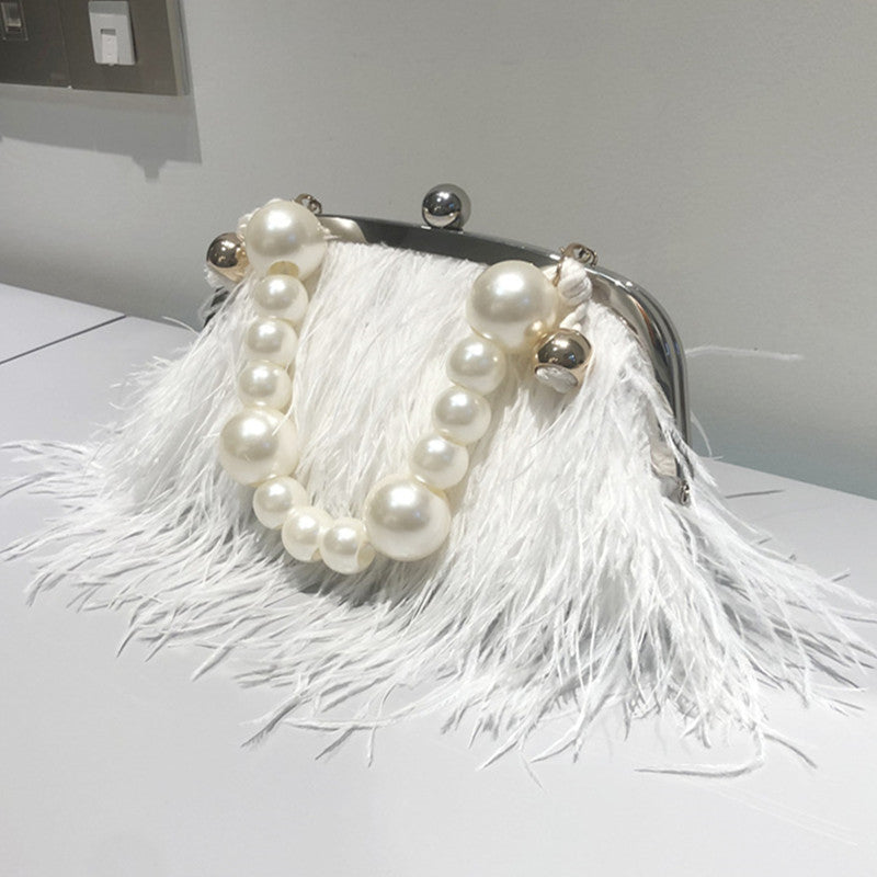 Kaynafashions - Daily Party Patchwork Feathers Pearl Bags