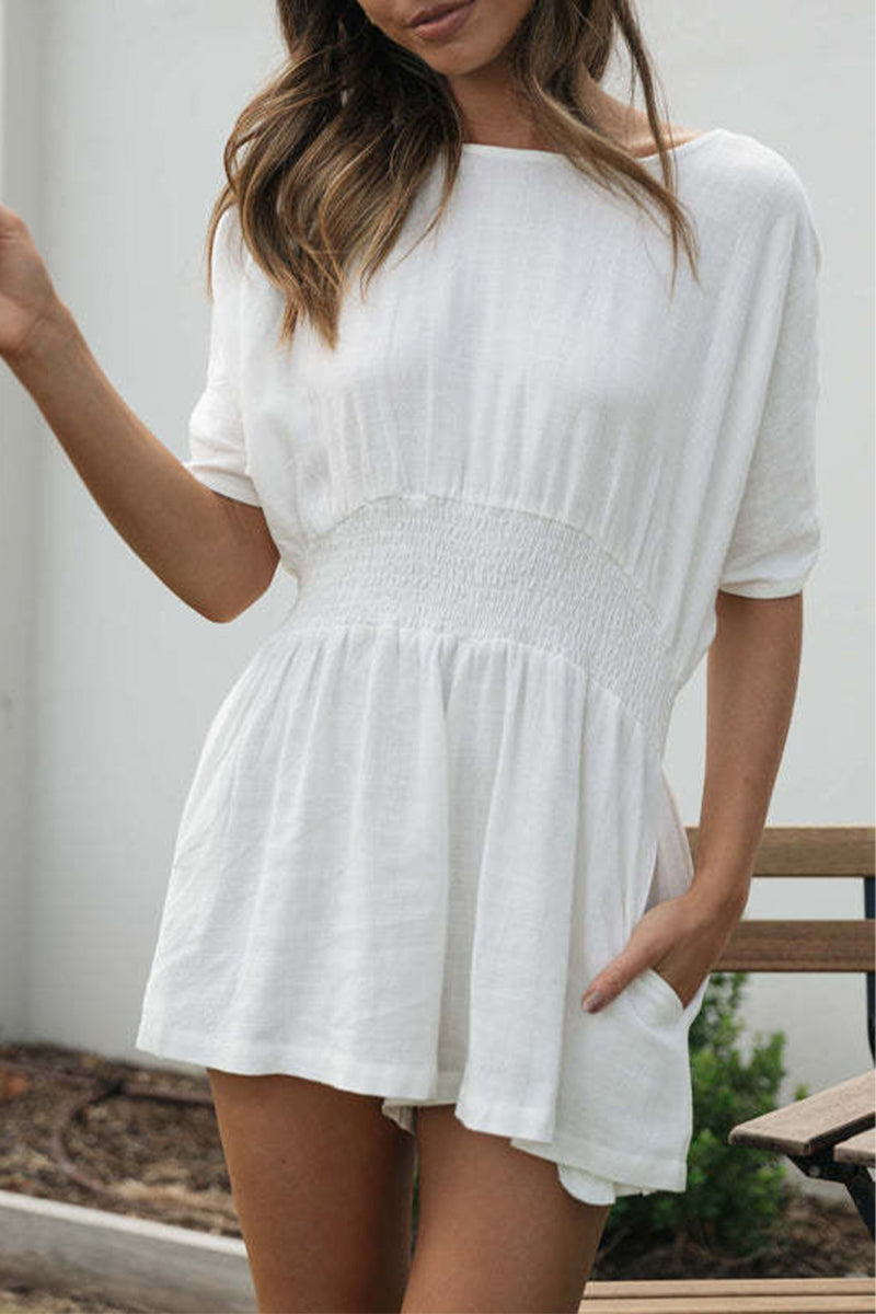 Kaynafashions - Casual Simplicity Solid Backless O Neck Loose Jumpsuits