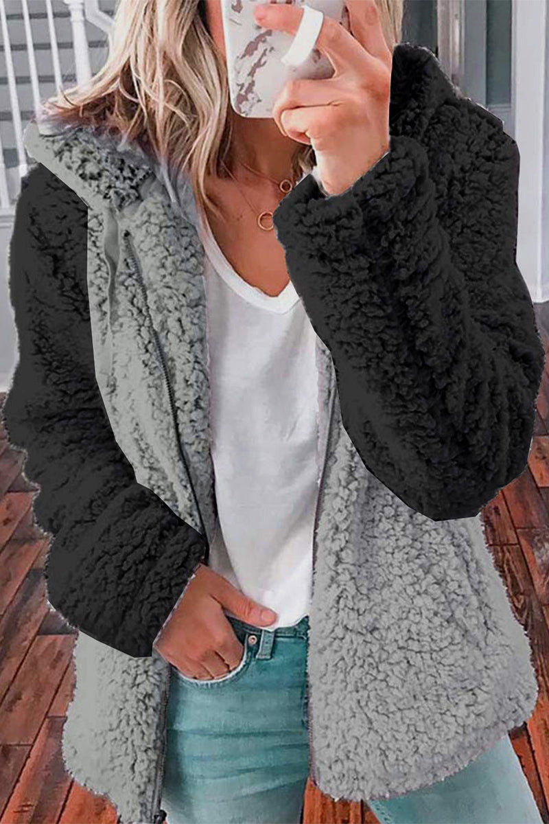 Kaynafashions - Casual Solid Pocket O Neck Outerwear(5 Colors)