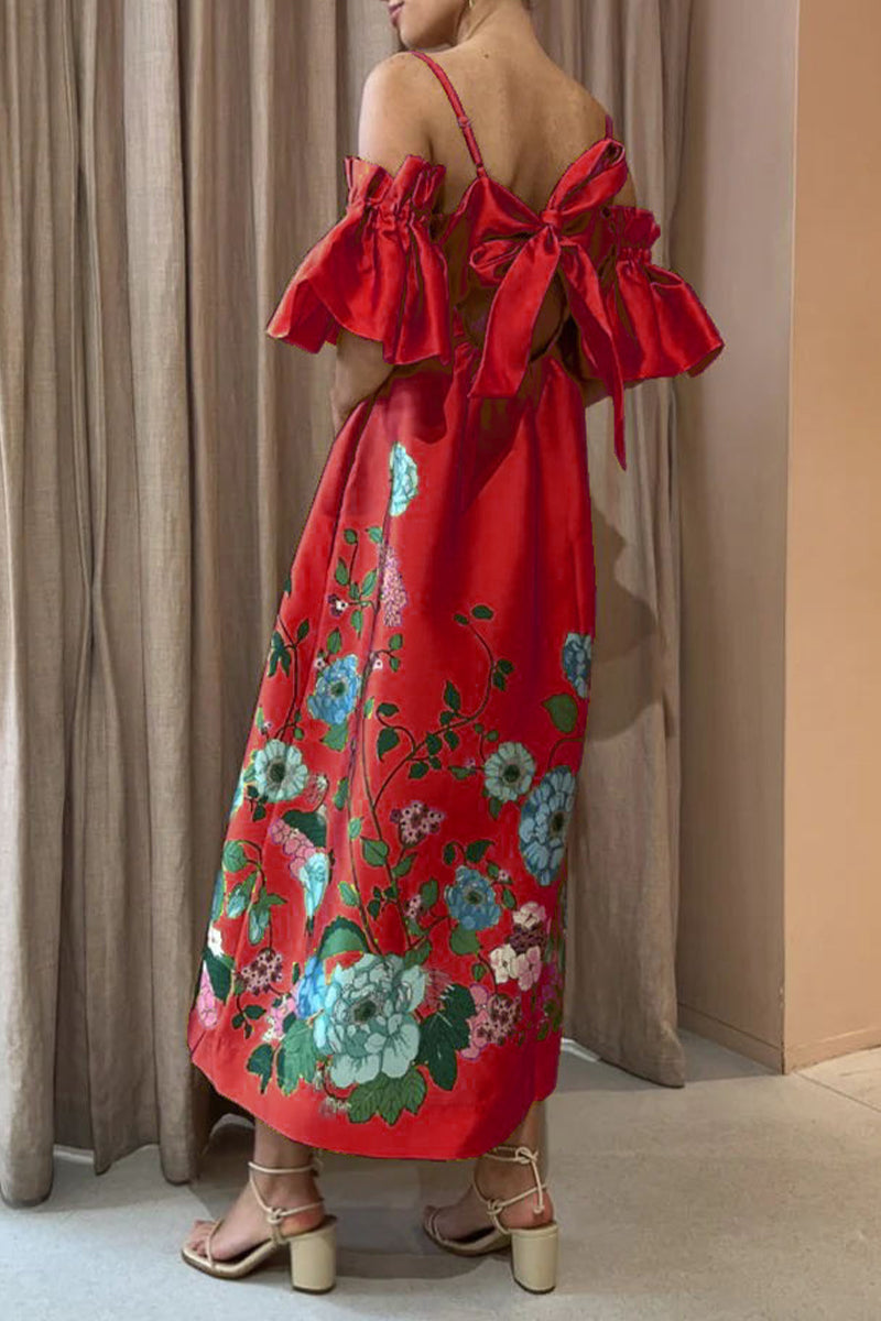 Kaynafashions - Casual Floral Pocket Off the Shoulder A Line Dresses