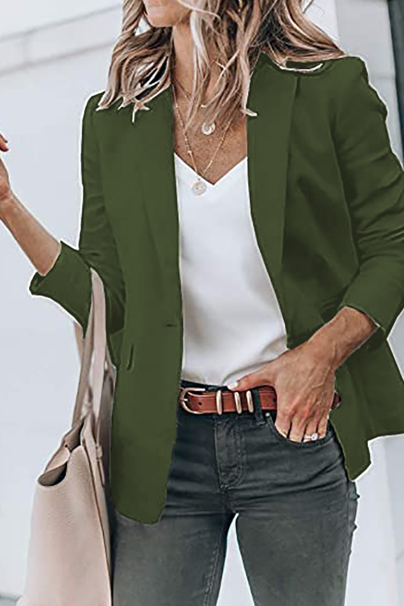 Kaynafashions - Fashion Solid Patchwork Turndown Collar Outerwear(11 colors)