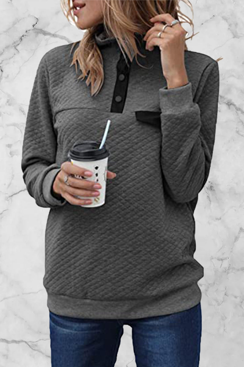 Kaynafashions - Fashion Casual Solid Patchwork Turtleneck Tops