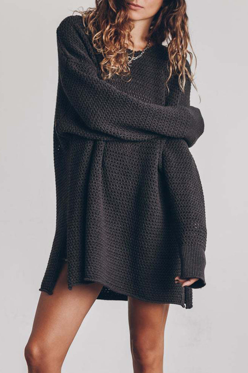 Kaynafashions - Street Solid Color O Neck Sweaters