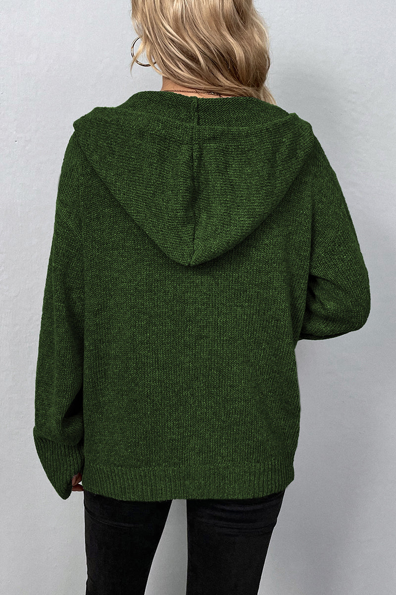 Kaynafashions - Casual Solid Buttons Hooded Collar Tops
