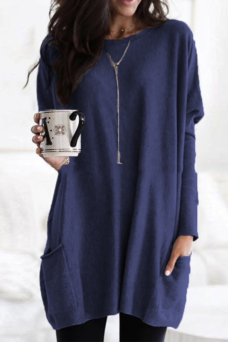 Kaynafashions - Fashion Solid Patchwork O Neck Tops