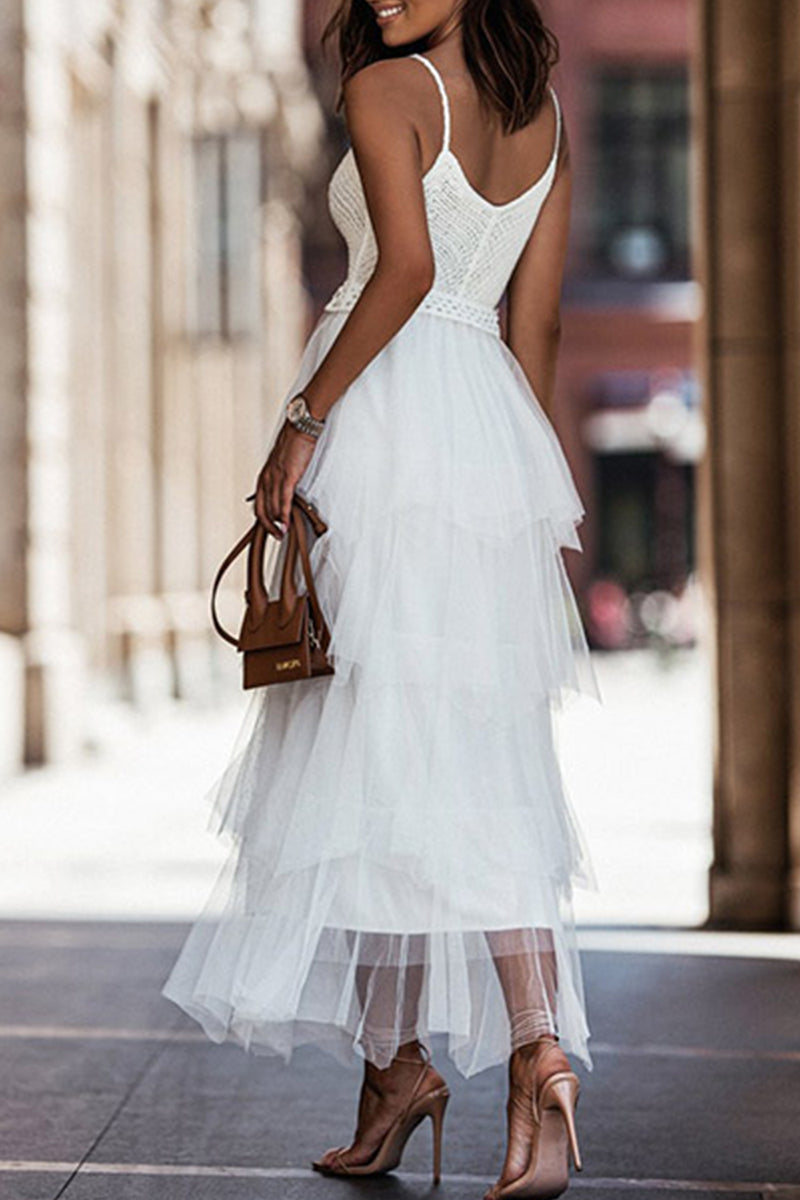 Kaynafashions - Celebrities Elegant Solid Patchwork Princess Dresses