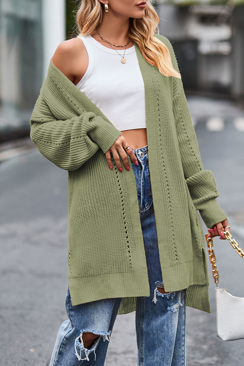 Kaynafashions - Street Solid Pocket Cardigan Collar Tops